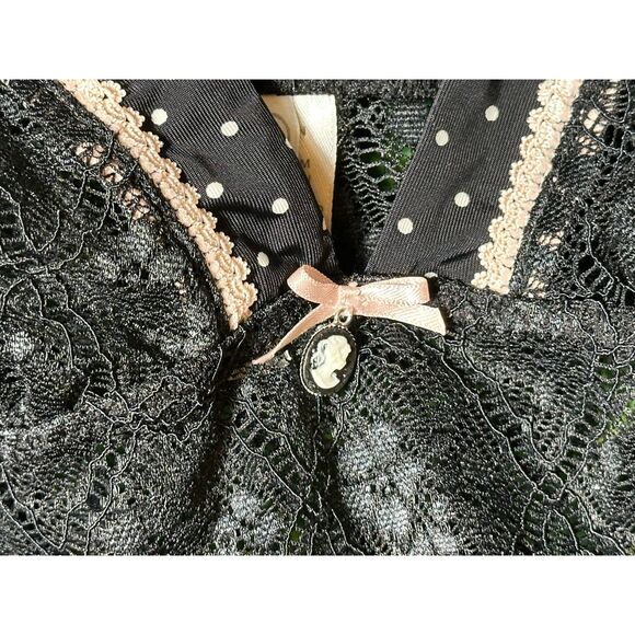 Jessica Simpson Black Lace Polka Dot Cami Slip Dress Size M NWT - Picture 3 of 6